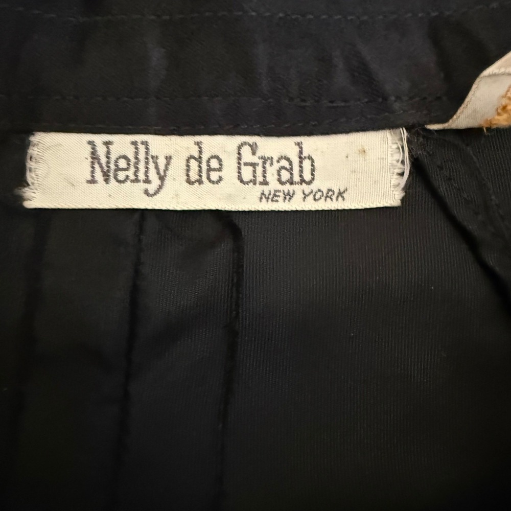 Vintage 60s 70s Nelly de Grab Black Maxi Skirt ILGWU Union Made Size 14 27 Waist - Picture 3 of 14